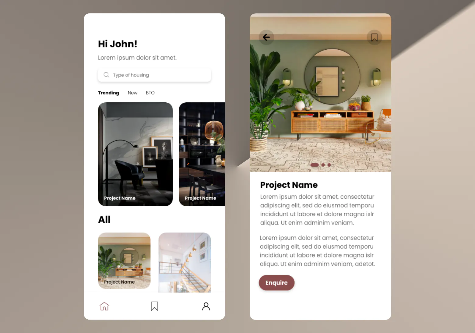UI design showcase - mobile and web interfaces